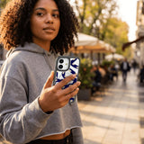 Clear Noodles iPhone 17 Pro Case With Noir Ridge (MagSafe included) - Lifestyle photo showing phone case in use