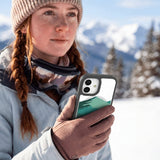 Clear Boreal iPhone 17 Pro Case With Noir Ridge (MagSafe included) - Lifestyle photo showing phone case in use