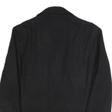 LAUREN RALPH LAUREN Mens Black Wool Blend Pea Jacket L Woven Button