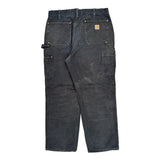 Carhartt Double Knee Carpenter Pants - 35W 30L Gray Cotton