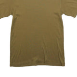 Mens Beige Plain Polyester Blend T-Shirt M Short Sleeve Crew Neck Simple Design