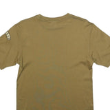 Mens Beige Plain Polyester Blend T-Shirt M Short Sleeve Crew Neck Simple Design