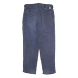 CARHARTT Mens Cotton Blend Blue Regular Straight Trousers W38 L36 Workwear