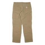 CARHARTT Mens Cotton Blend Beige Regular Fit Straight Leg Trousers W36 L31