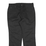 BRANDERS Mens Cotton Blend Black Regular Straight Trousers W36 L30 Classic Zip
