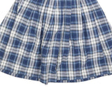 SCHOOL BELLES Womens Blue & White Pleated Mini Polyester Blend Skirt XS School