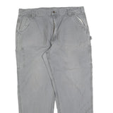 CARHARTT Mens Relaxed Light Grey Cotton Blend Workwear Trousers W42 L34