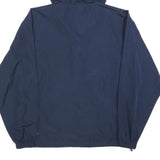 CHAMPION Mens Navy Blue Hooded Jacket S Polyester Plain Zip Outdoor Casual