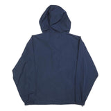 CHAMPION Mens Navy Blue Hooded Jacket S Polyester Plain Zip Outdoor Casual