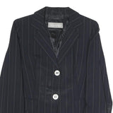 MAX MARA Womens Black Pinstripe Tailored Blazer Jacket UK 6 Polyester Blend