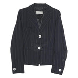 MAX MARA Womens Black Pinstripe Tailored Blazer Jacket UK 6 Polyester Blend