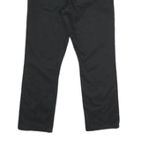 GUESS Mens Cotton Blend Black Regular Fit Straight Leg Trousers W34 L28 Zip
