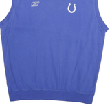REEBOK Mens Blue V-Neck XL Sleeveless Sweatshirt Cotton Blend Casual Sports