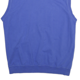 REEBOK Mens Blue V-Neck XL Sleeveless Sweatshirt Cotton Blend Casual Sports