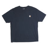 CARHARTT Mens Navy Blue Pocket T-Shirt L Short Sleeve Crew Neck Cotton Casual