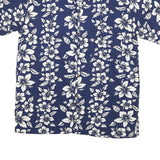 SPICY BAMBLI Mens Blue & White Floral Rayon Shirt M Summer Casual Beachwear