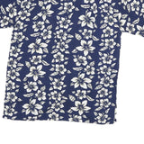 SPICY BAMBLI Mens Blue & White Floral Rayon Shirt M Summer Casual Beachwear