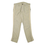 WORK NOT WORK Mens Cotton Blend Beige Slim Straight Trousers W34 L31 Stylish