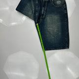 Phat Pharm Denim Shorts - 36W 11L Dark Wash Cotton