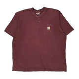 Carhartt T-Shirt - 2XL Burgundy Cotton