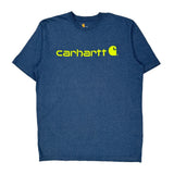 Carhartt Spellout T-Shirt - Large Blue Cotton