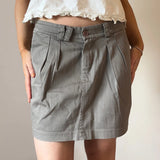Nuna Lie Mini Skirt - 32W UK 12 Grey Cotton Blend