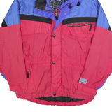 MOUNTAIN GOAT Mens Red & Blue Outdoor Jacket L Polyester Blend Zip Hooded Plain