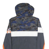 SUPERDRY Mens Blue & Grey Colourblock Camouflage Outdoor Jacket S Polyester