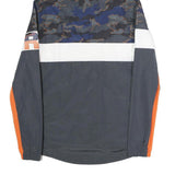 SUPERDRY Mens Blue & Grey Colourblock Camouflage Outdoor Jacket S Polyester