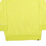 NIKE Womens Yellow Striped Plain Round Neck Basic Knit Jumper M Casual