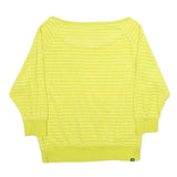 NIKE Womens Yellow Striped Plain Round Neck Basic Knit Jumper M Casual