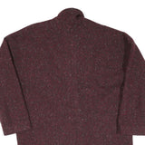 MOI Womens Maroon Burgundy Classic Jacket M Cotton Blend Plain Button Closure