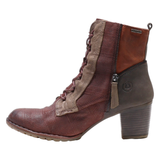 BUGATTI Lace-Up Boots Maroon Leather Womens UK 8