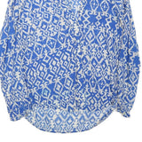 ZARA Womens Blue & White Printed Shirt Long Sleeve Collared S Lightweight