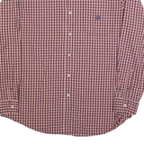 CHAPS Mens Red & Blue Check Shirt XL Button Down Collar Long Sleeve Classic Fit