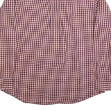CHAPS Mens Red & Blue Check Shirt XL Button Down Collar Long Sleeve Classic Fit
