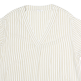 GAP Womens Cream & White Striped V-Neck Short Sleeve Top XL Lightweight Casual