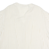 GAP Womens Cream & White Striped V-Neck Short Sleeve Top XL Lightweight Casual