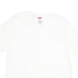 LEVI'S Mens White XL T-Shirt Short Sleeve V-Neck Plain Cotton Casual