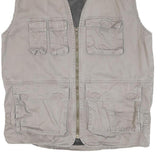 NATURE CHALLENGE Mens Beige Outdoor Cotton Blend Vest M Casual Utility Zip