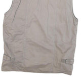 NATURE CHALLENGE Mens Beige Outdoor Cotton Blend Vest M Casual Utility Zip