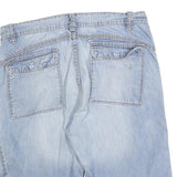 CANDA Mens Shorts Blue Denim Casual L W34 Cotton Blend Zip Pockets