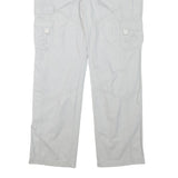 DRIVER Mens Cotton Blend Regular Light Grey Cargo Trousers W36 L33 Casual