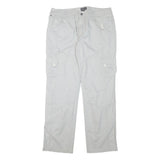 DRIVER Mens Cotton Blend Regular Light Grey Cargo Trousers W36 L33 Casual