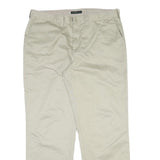 DOCKERS Mens Regular Fit Beige Cotton Blend Trousers W40 L32 Classic Style Zip