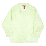 TUDER COURT Womens Pale Green Nylon Button Jacket L Lightweight Plain