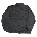 AUBURN Mens Black Button Jacket L Polyester Blend Plain Lightweight Coach