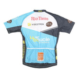 LG Mens Blue & Black Cycling T-Shirt M Short Sleeve Crew Neck Performance Sports