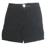 CHAPS Mens Black Cargo Shorts M W34 Cotton Blend Casual Pocketed