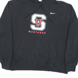 NIKE Mens Black SV Mustangs Pullover Hoodie XL Cotton Blend Casual